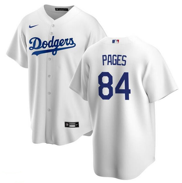 Los Angeles Dodgers #84 Andy Pages White Cool Base Stitched Jersey